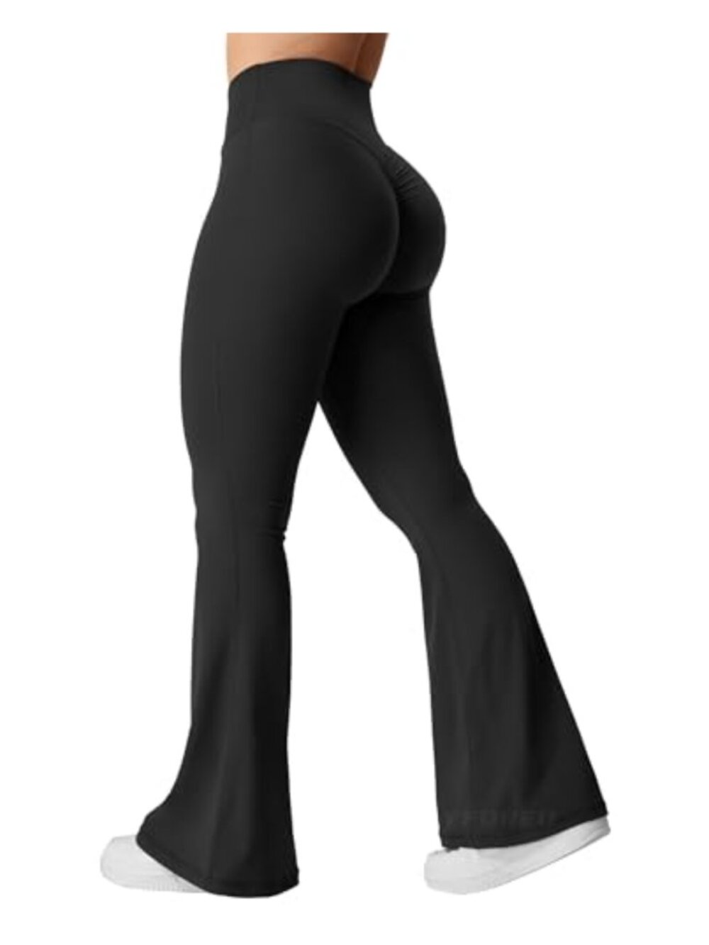 Buttery Soft High Waist Flared Scrunch Leggings with Tummy Control Yoga Pants